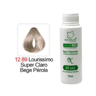 !KIT Louríssimo Super Claro Bege Pérola (50g) 12.89 + OX Emulsão Oxidante Collor Line – 20 vol. (75ml)