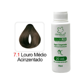 !KIT Louro Médio Acinzentado (50g) 7.1 + Emulsão Oxidante 75ml 20 VOL