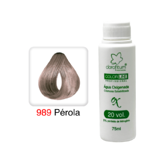 !KIT Pérola (50g) 989 + OX Emulsão Oxidante Collor Line â 20 vol. (75ml)